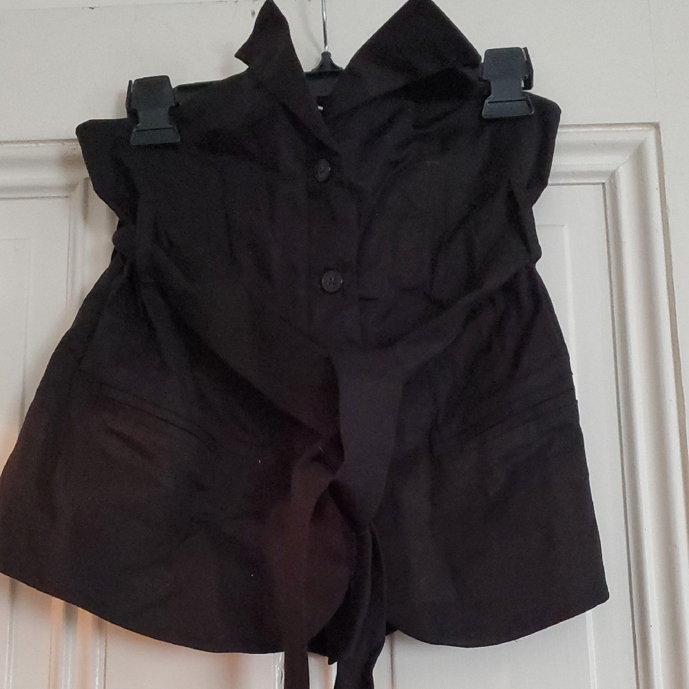 Nwot Women's Black Button-Up Strapless Top